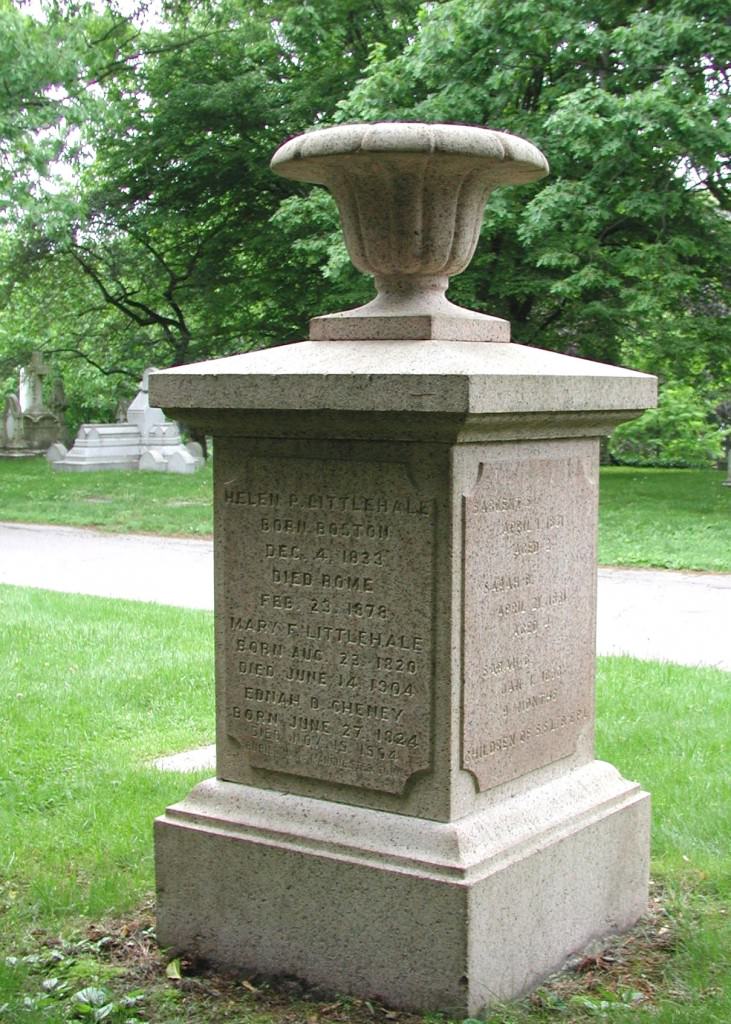 A rectangular cemetery monument